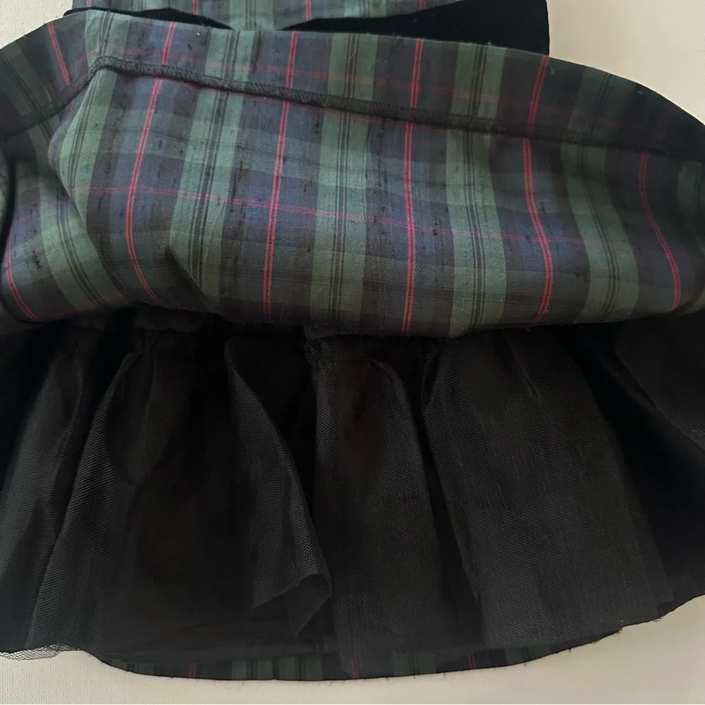 Gymboree 3-6 Months Baby Girl Red Cardigan Green Plaid Dress Set Holiday